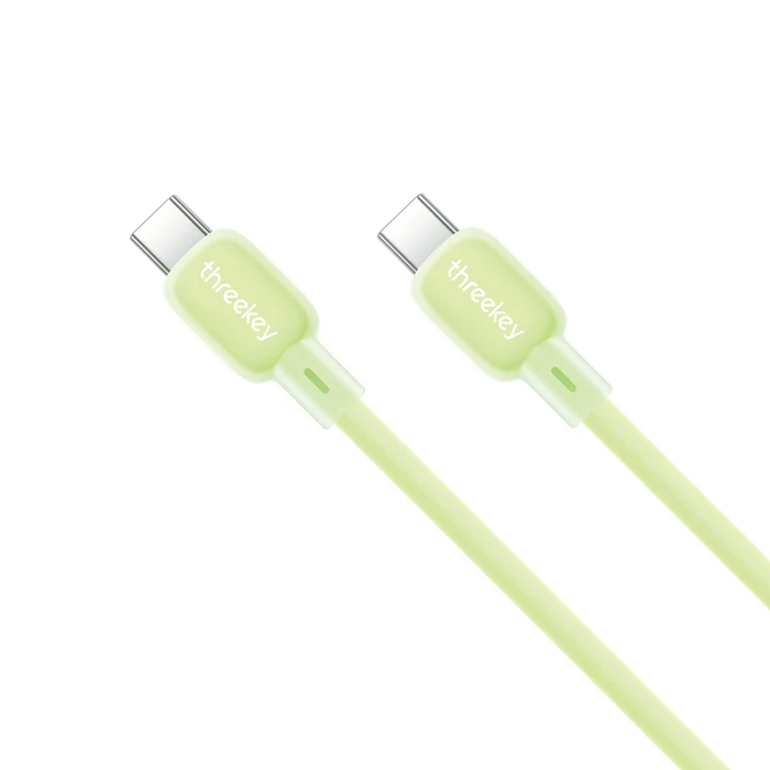 XO Καλώδια Σιλικόνης Type-C σε Type-C 60W Πράσινο