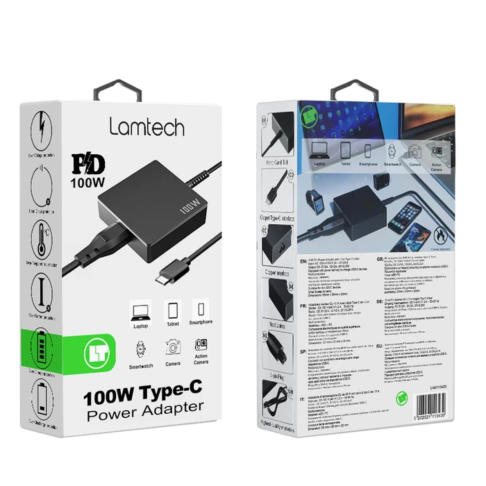 Φορτιστής Laptop 100W Lamtech TYPE-C Power Adapter