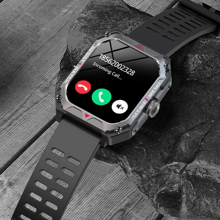 Smartwatch Lamtech BT5.1 with health sensor & sport tracking SQUARE TFT 2.02' DISPLAY Black