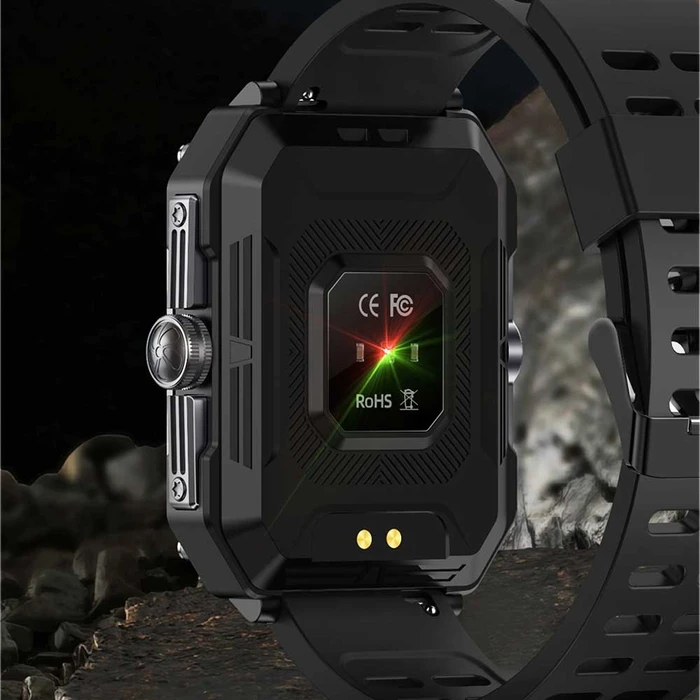 Smartwatch Lamtech BT5.1 with health sensor & sport tracking SQUARE TFT 2.02' DISPLAY Black