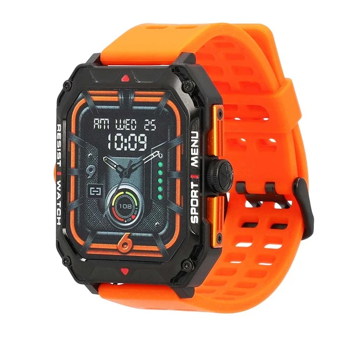 Smartwatch Lamtech BT5.1 with health sensor & sport tracking SQUARE TFT 2.02' DISPLAY B.Orange