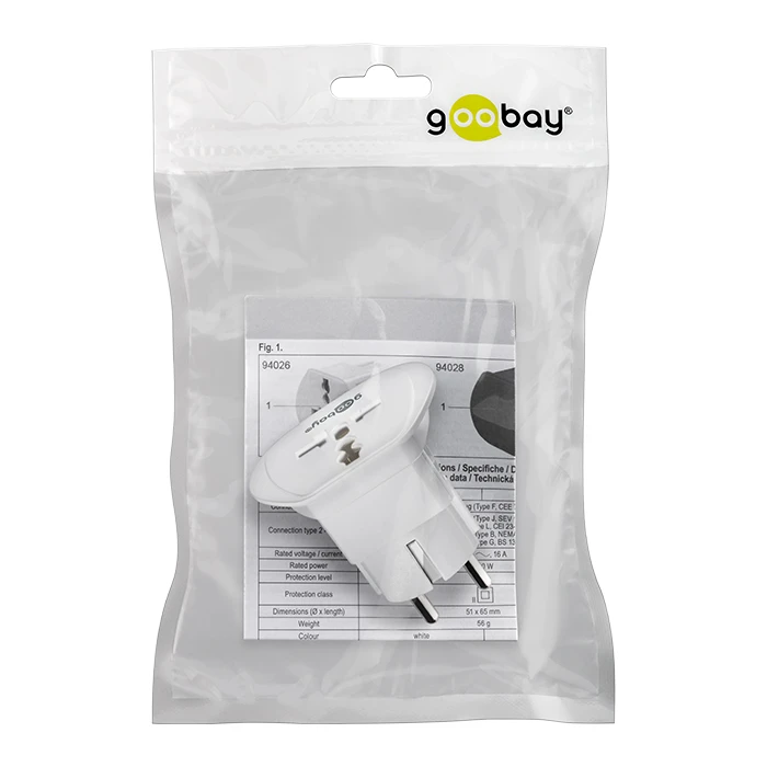 Αντάπτορας τροφοδοσίας Universal Goobay 94026 σε schuko