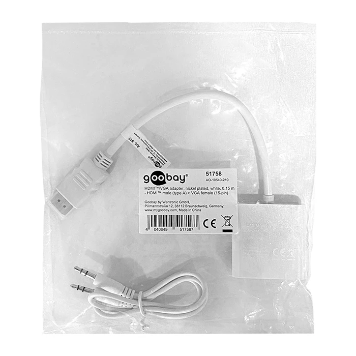 Μετατροπέας HDMI Goobay σε VGA και 3,5mm jack για ήχο, με Αντάπτορας 0.15m