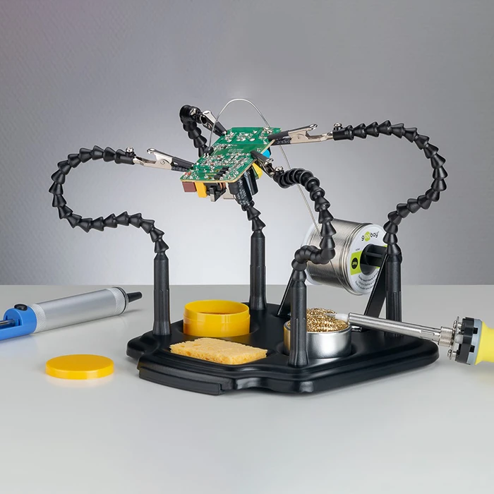 Βοηθητικό Kit Συγκόλλησης Goobay με βάση στήριξης πλακέτας και 4 εύκαμπτους βραχίονες.