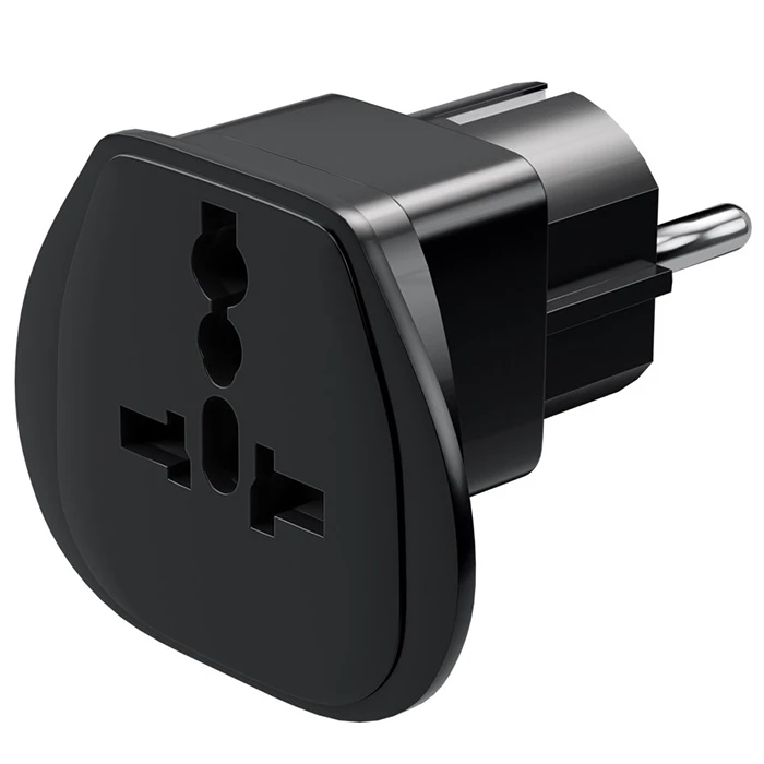 Universal Αντάπτορας Τροφοδοσίας Goobay 94028 Σε Schuko Σε Μαύρο Χρώμα