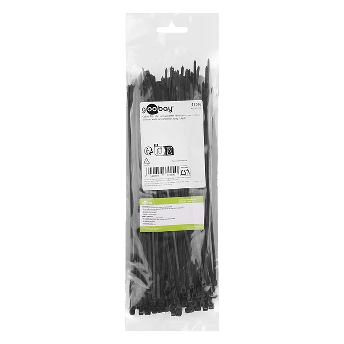 Δεματικά (Tie Wrap) Goobay 17069 200 X 2.5mm Μαύρο