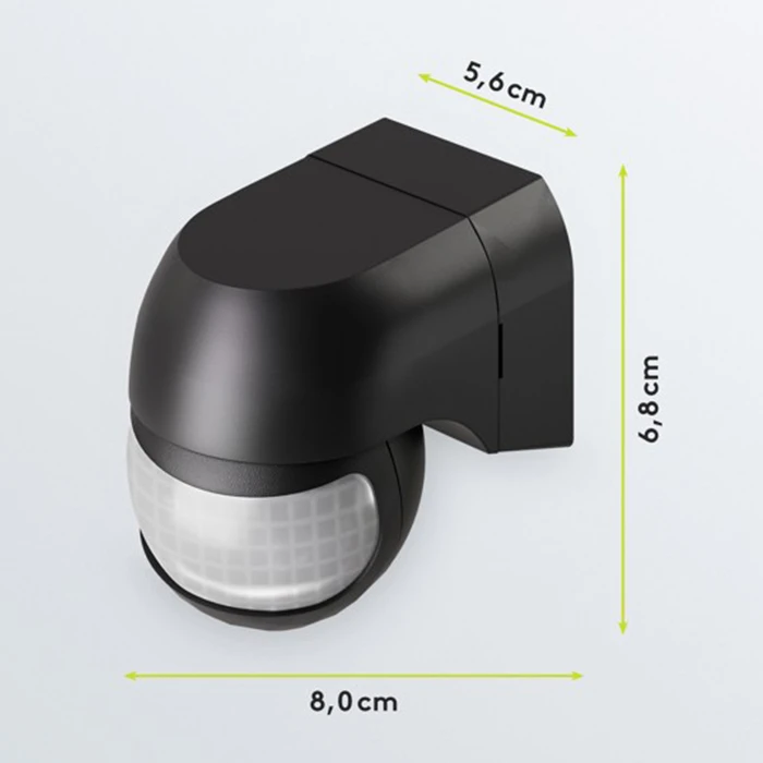 Goobay 79592 PIR Motion Detector, Tiltable/Swivelling, Black, IP44