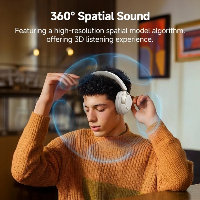 Ακουστικά QCY H3 PRO White Hi-Res Audio V5.4 Bluetooth ANC Call Noise Cancelling 40mm drive