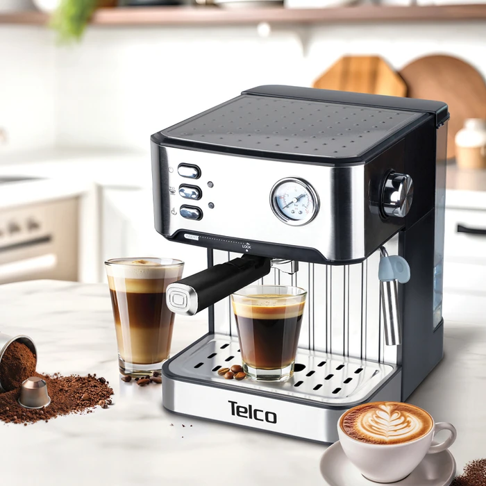 Καφετιέρα Espresso 20 Bar για κάψουλες και αλεσμένο καφέ 2 σε1 850W TELCO KFJ6860