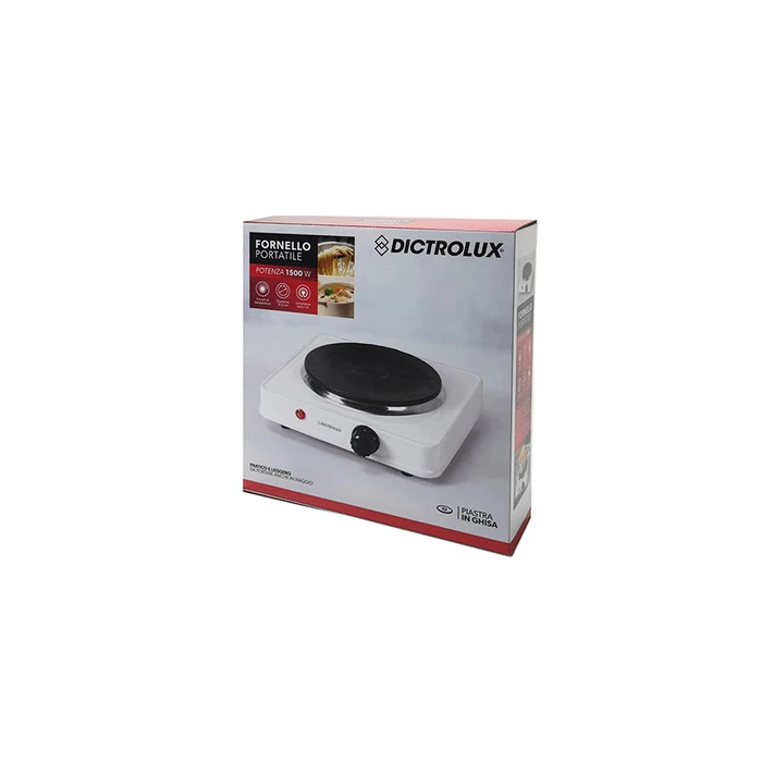 Ηλεκτρική  εστία μονή 500W με διάμετρο 10,5cm 619902 DICTRO LUX λευκή
