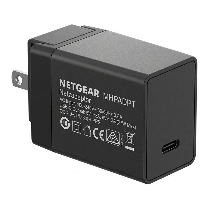 NETGEAR MHPADPT - 27W AC / USB-C / USB Power Adapter (QC 4.0+, Power Delivery 3.0, PPS) - MHPADPT-10000S