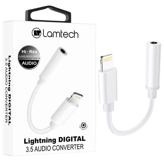 Αντάπτορας 3,5mm Lamtech Lightning Audio JACK WHITE
