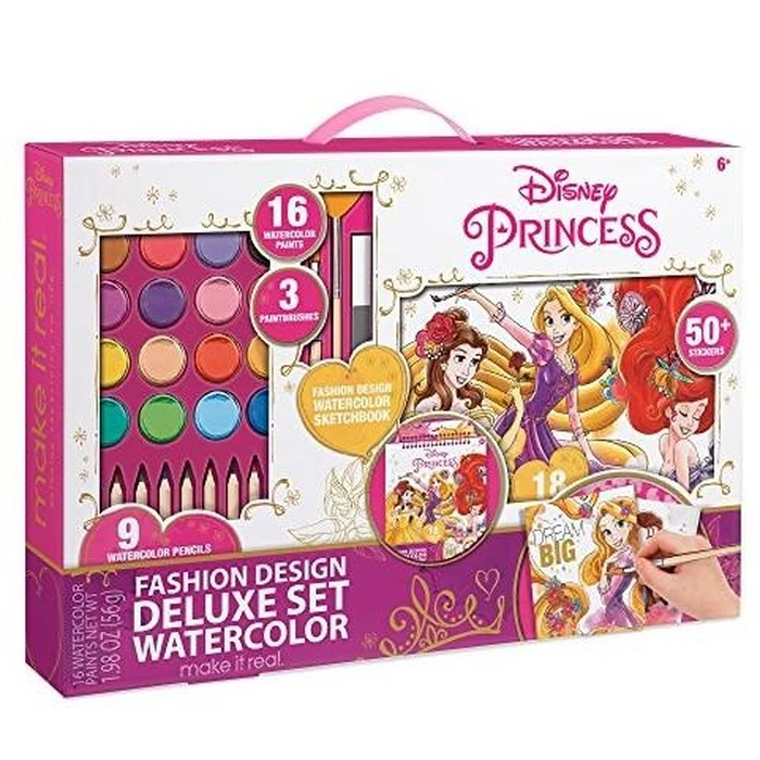 Σετ Ζωγραφικής Make it Real Disney Princess: Fashion Design Deluxe Set Watercolor (4252)