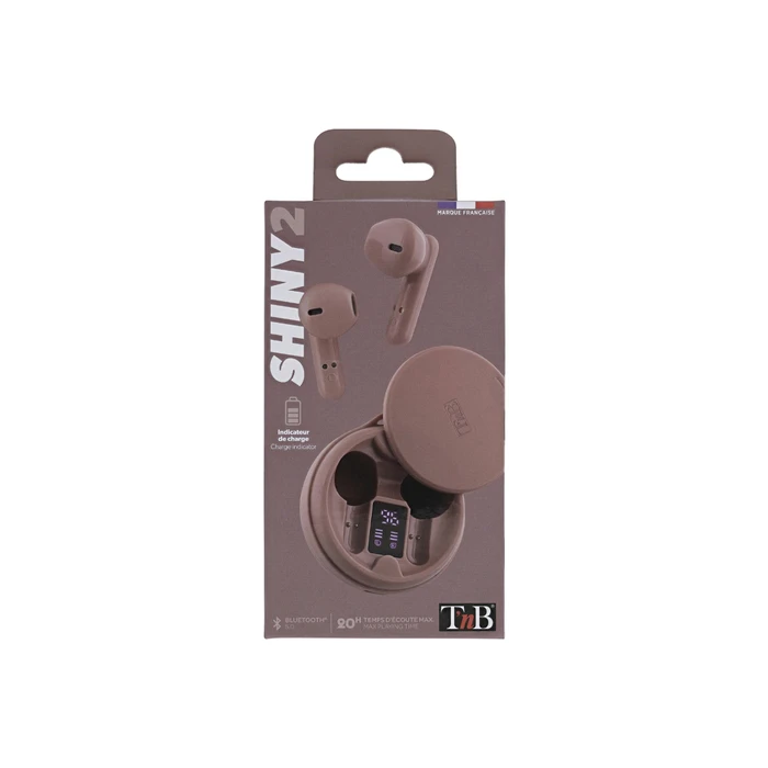 Ακουστικά Bluetooth με θήκη και ένδειξη φόρτισης EBSHINYPK2 TNB ροζ