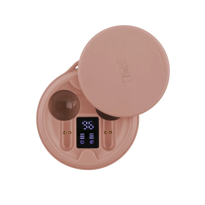 Ακουστικά Bluetooth με θήκη και ένδειξη φόρτισης EBSHINYPK2 TNB ροζ