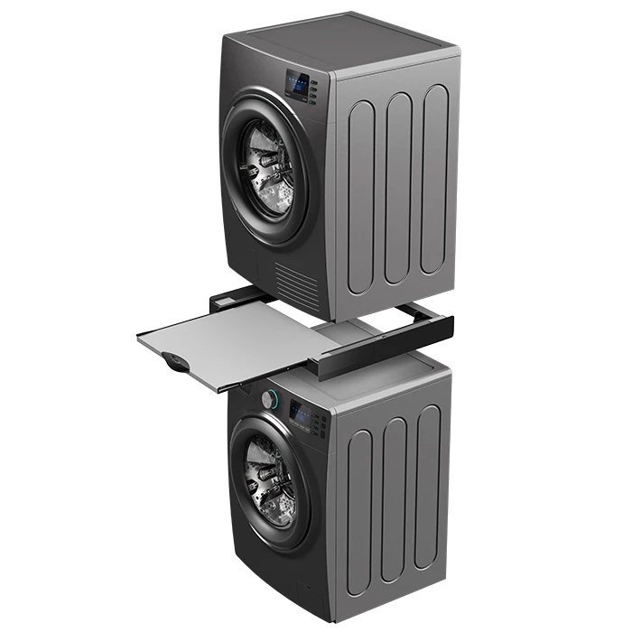 Βάση Στήριξης Για Τοποθέτηση Του Στεγνωτηρίου Επάνω Στο Πλυντήριο, Με Πρακτικό Συρταρωτό Ξύλινο Ράφι Πιστοποιημένο Από Fsc, Σε Μαύρο Χρώμα