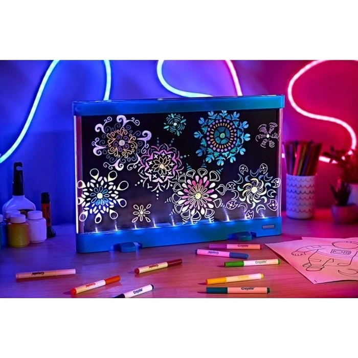 Crayola Φωτιζόμενος Πίνακας Ζωγραφικής ColorVibe - Μπλε με 10 Gel FX μαρκαδόρους (C74-7863)