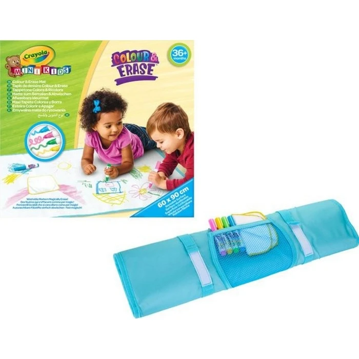 Crayola Ζωγραφική Mini Kids Color Pop Χαλάκι Ζωγραφικής Σβησίματος για Παιδιά 3+ (60x90 cm) με 4 Πλενόμενους Μαρκάδορους
