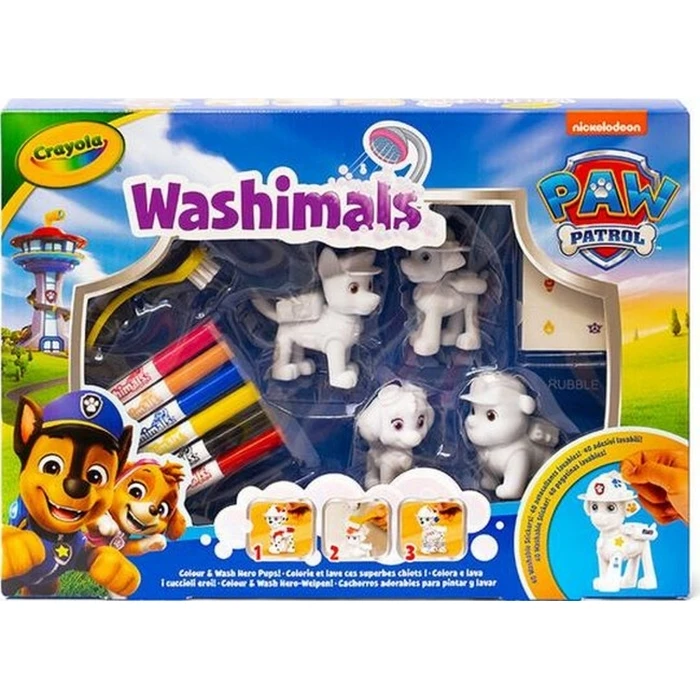 Crayola Washimals Paw Patrol - φιγούρες για ζωγραφική και πλύσιμο, σετ