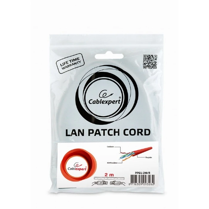 Καλώδιο Δικτύου UTP Cablexpert Utp Cat6 2m Red