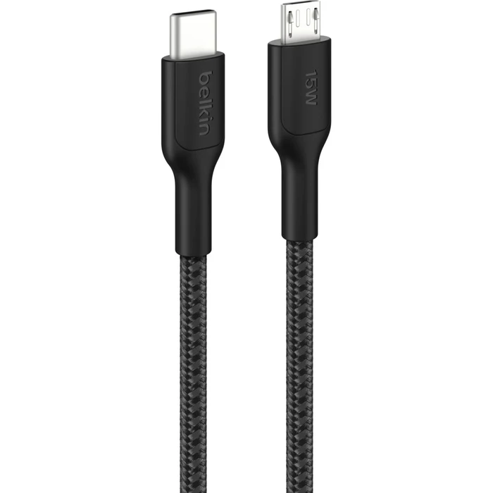 Καλώδια & αντάπτορες επικοινωνίας Belkin USB-C σε Micro-USB braided καλώδιο 1m μαύρο CAB026HQ1MBK