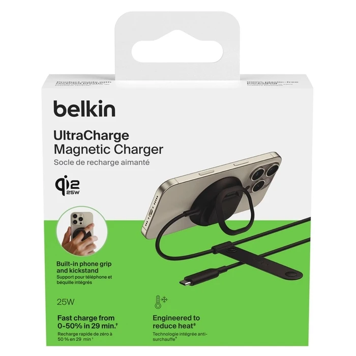 Belkin Επαγωγικός φορτιστής UltraCharge Ladepad Qi2 25W με βάση WIA013hqBK