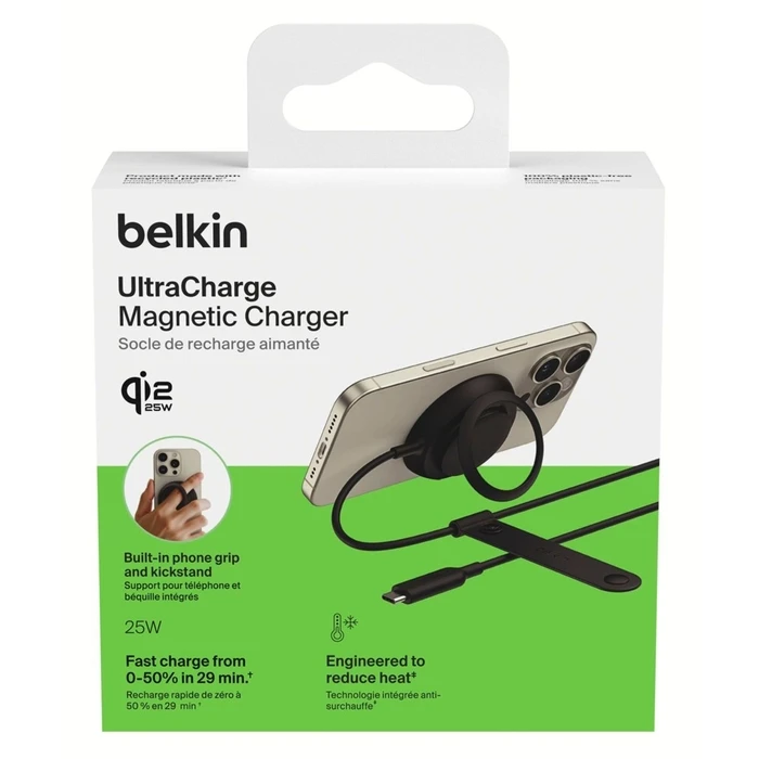 Belkin Επαγωγικός φορτιστής UltraCharge Ladepad Qi2 25W με τροφοδοτικό, μαύρο