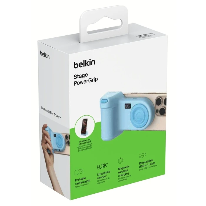 Φορητοί φορτιστές ταξιδιού Belkin Stage Power Grip 9300mAh + 15W Powerbank μπλε CTA006hqBL
