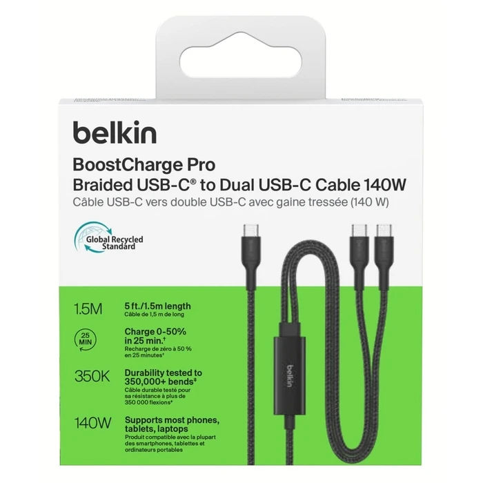 Καλώδια & αντάπτορες επικοινωνίας Belkin BOOSTCHARGE Pro 140W 1,5m USB-C Kabel schw. CAC004hq1.5MBK