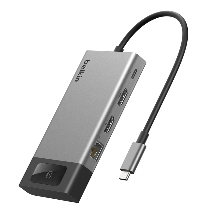 Belkin CONNECT 8-in-1 USB-C Hub για 2 Οθόνες INC027hqSGY (Space Gray)