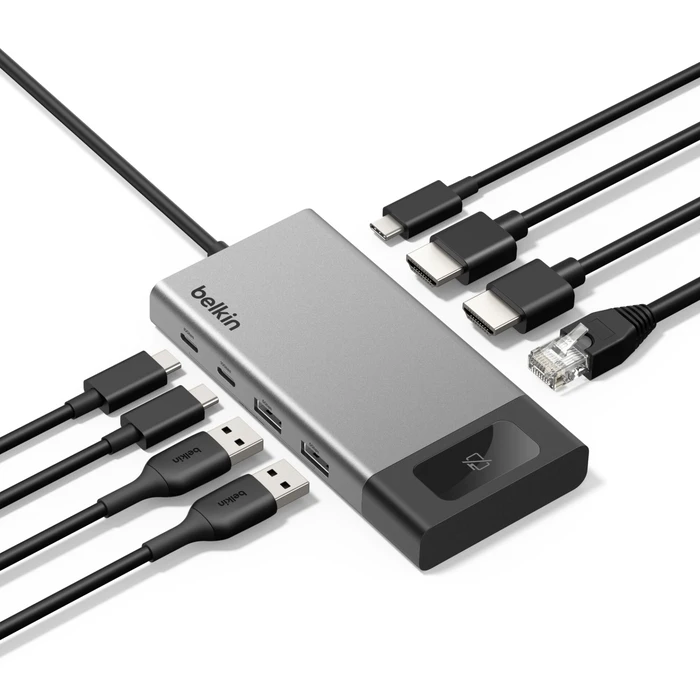 Belkin CONNECT 8-in-1 USB-C Hub για 2 Οθόνες INC027hqSGY (Space Gray)
