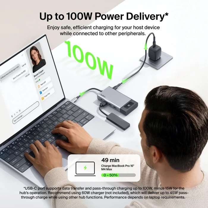 Belkin CONNECT 8-in-1 USB-C Hub για 2 Οθόνες INC027hqSGY (Space Gray)
