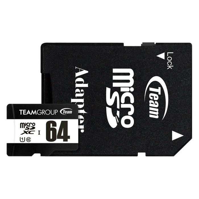 TEAMGROUP microSDXC UHS-I Class 10 64GB with SD Adapter (MPN: TUSDX64GCL10U03, EAN: 0765441466906)