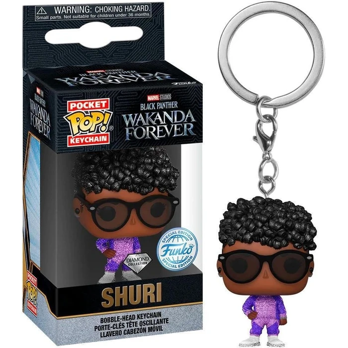 Funko Pocket Pop! Marvel Black Panther Wakanda Forever - Shuri Bobble-Head Vinyl Figure Keychain EN,DE,IT,PT,NL,DK,SE,RU Pack / Carton Window Box with Plastic Film