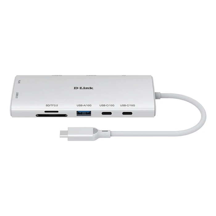 D-Link USB 3.2 Hub 10 Θυρών με σύνδεση USB-C / Ethernet Λευκό DUP-A01