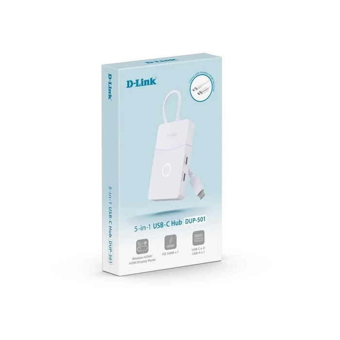 D-Link USB-C Docking Station με Λευκό (DUP-501)