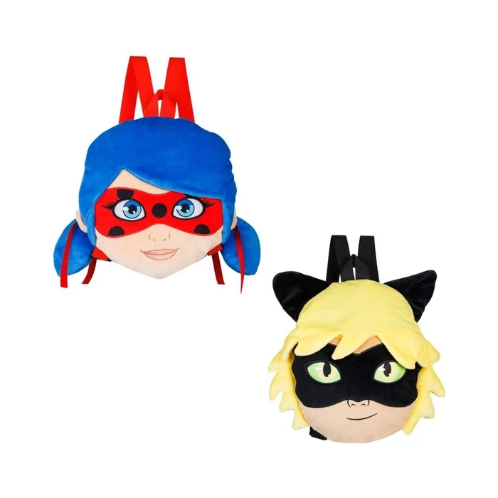 Λούτρινο P.M.I. Miraculous Plush Backpacks 30cm (Random-2 characters to collect-Lady Bug/Black-Cat Noar) (MLB7008)