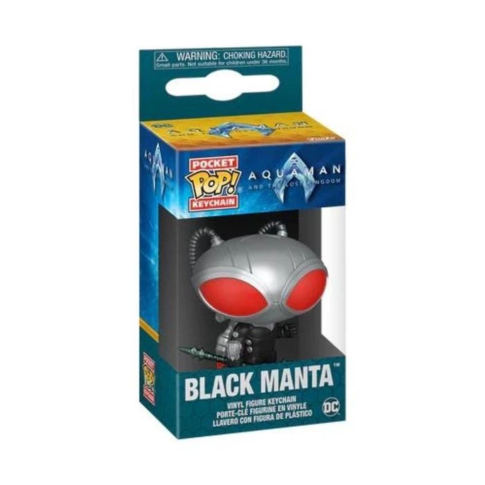Funko Pocket Pop! DC: Aquaman and the Lost Kingdom - Black Manta Vinyl Figure Keychain EN,FR,ES,DE,IT,PT,NL,DK,SE,RU Pack / Carton Window Box with Plastic Film