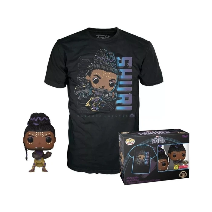 T-Shirt Funko Pop! (Adult): Marvel Black Panther Shuri (Glows in the Dark) Bobble-Head Vinyl Figure & T-Shirt (XL)