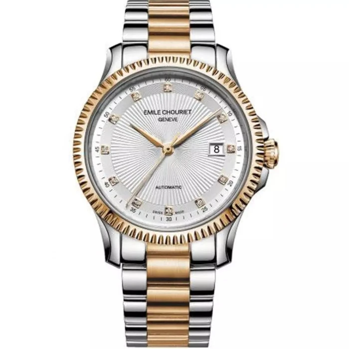 Ανδρικό Ρολόι Emile Chouriet 081155G63223 (40mm) Μεταλλικό Μπρασελέ Ασημί