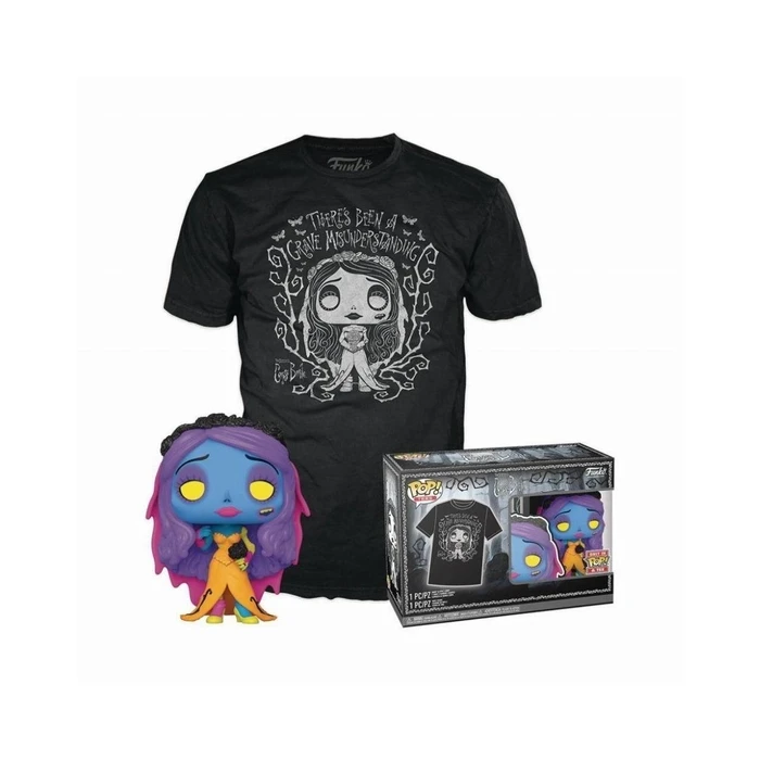 T-Shirt Funko Pop! (Adult): Tim Burton's Corpse Bride Emily (Blacklight) Vinyl Figure and T-Shirt (XL)