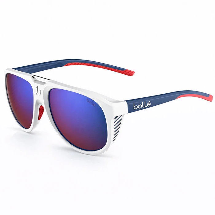 Bolle Unisex Γυαλιά Ηλίου με Λευκό Κοκκάλινο Σκελετό και Καφέ Καθρέφτη Φακό BS036006