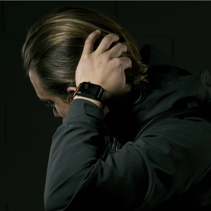 Λουράκι Nomad Modern Leather Καφέ με Συνδέσμους Ασημί 46/49mm