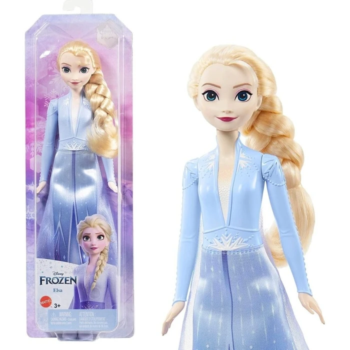 Mattel Disney: Frozen - Elsa (Light Blue Dress) (HLW48) EN,FR,DE,ES,PT,IT,NL,SE,DK,NO,FI,PL,CZ,SK,HU,RU,GR,TR,AR Pack / Carton Blister Pack