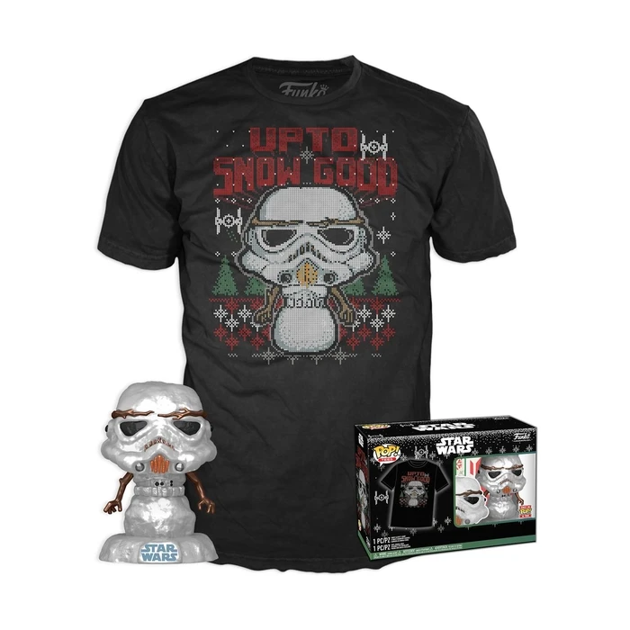 T-Shirt Funko Pop! (Adult): Star Wars Holiday Stormtrooper (Metallic) Vinyl Figure & T-Shirt (M)