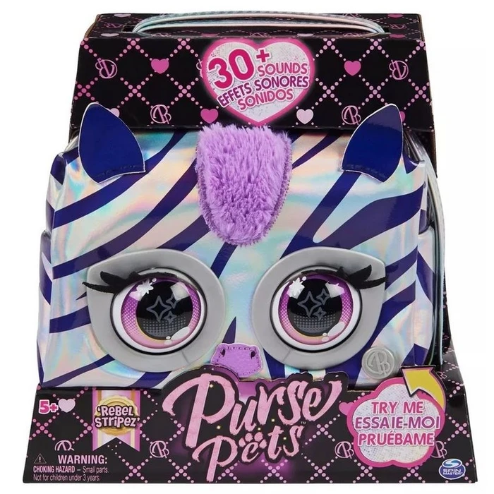Παιδική Τσάντα Spin Master Purse Pets: Metallic Magic Zebra - Rebel Stripez (6066464)