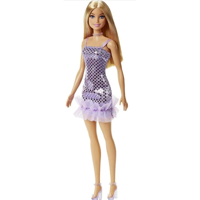 Mattel Barbie: Glitz Outfits - Brown Hair Doll with Purple Dress (HJR93)