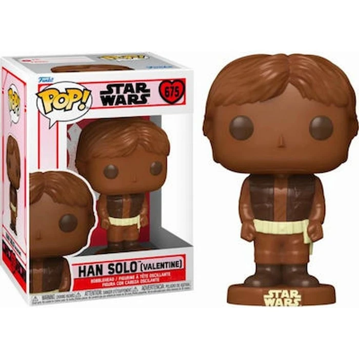 Funko Pop! Disney: Star Wars Valentines Day 2024 - Han Solo (Valentine Chocolate) #675 Bobble-Head Vinyl Figure EN,FR,ES,DE,IT,PT,NL,DK,SE,RU Pack / Carton Window Box with Plastic Film