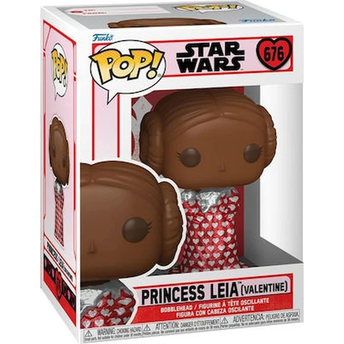 Funko Pop! Disney: Star Wars Valentines Day 2024 - Princess Leia (Valentine Chocolate) #676 Bobble-Head Vinyl Figure EN,FR,ES,DE,IT,PT,NL,DK,SE,RU Pack / Carton Window Box with Plastic Film