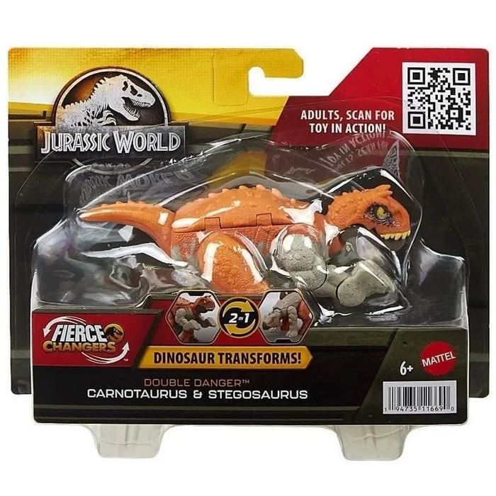 Φιγούρα Δράσης Mattel Jurassic World: Fierce Changers Double Danger - Carnotaurus  Stegosaurus (HLP07)
